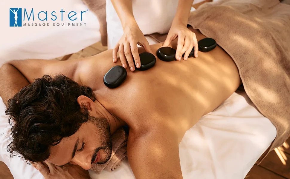 Master Massage 3/4 Round Balsalt Stone Hot Stone Set Massage Tool 2 Pack 100% Natural Stone - Massagestein Hot Stone Basaltstein Massage Heiß Stein Vulkanstein Heiß Massage Warm Wellness