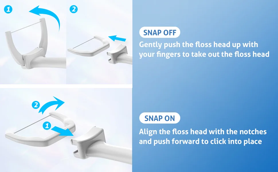 Dental Floss Picks, Clean Dental Flossers Kit with 2 Handle and 180 Extra Strength Refills 2 Handles & 180 Refills - product information 3