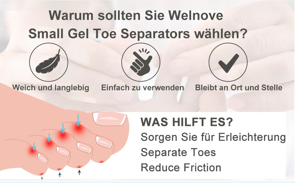 Welnove Toe Separators Gel Toe Spreaders Small Bunion Corrector to Prevent Friction and Relieve Pressure (12 Pack) Clear - product information 12