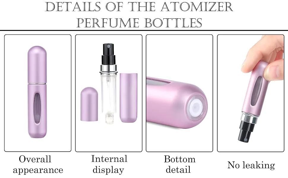 Mini Refillable Perfume Atomizer - Portable Mini Refillable Perfume Empty Spray, Refillable Perfume Spray, Atomizer Perfume Bottle, Scent Pump Case, Travel Perfume Atomizer Refillable (5ml, 4 PCS) - Perfume Atomizer Bottle