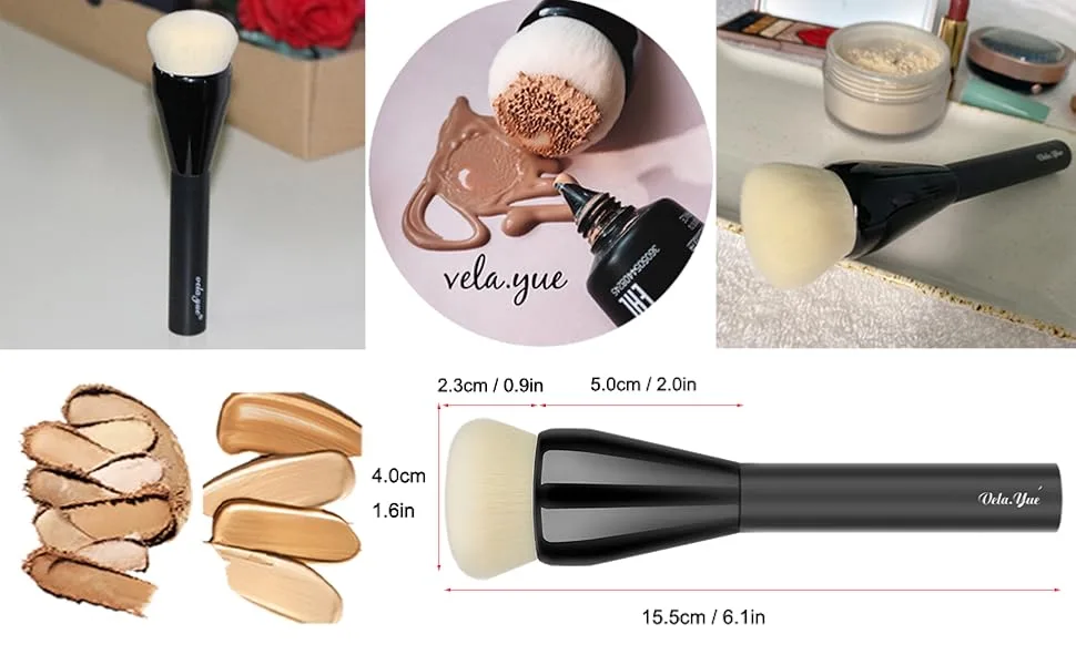 Vela.Yue Large Foundation Brush Soft and Dense Ideal for Creamy Powdery or Liquid Foundation 1 Piece (Pack of 1) - foundationpinsel