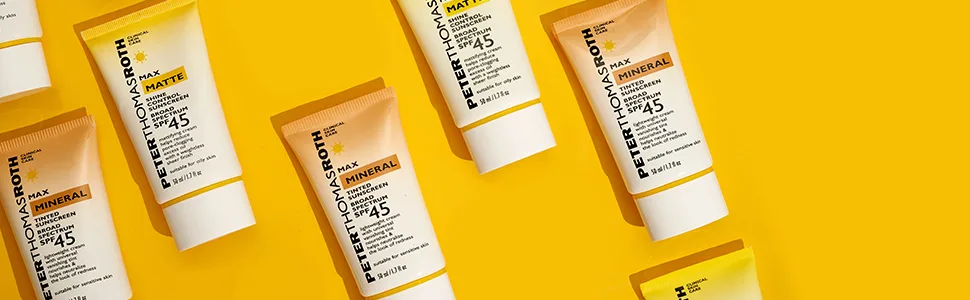 Peter Thomas Roth | Max Mineral Tinted Sunscreen Broad Spectrum SPF 45 | Tinted Moisturizer with SPF, Water-Resistant Mineral Sunscreen For Sensitive Skin, 1.7 Fl Oz. - Peter Thomas Roth, SPF PROTECTION