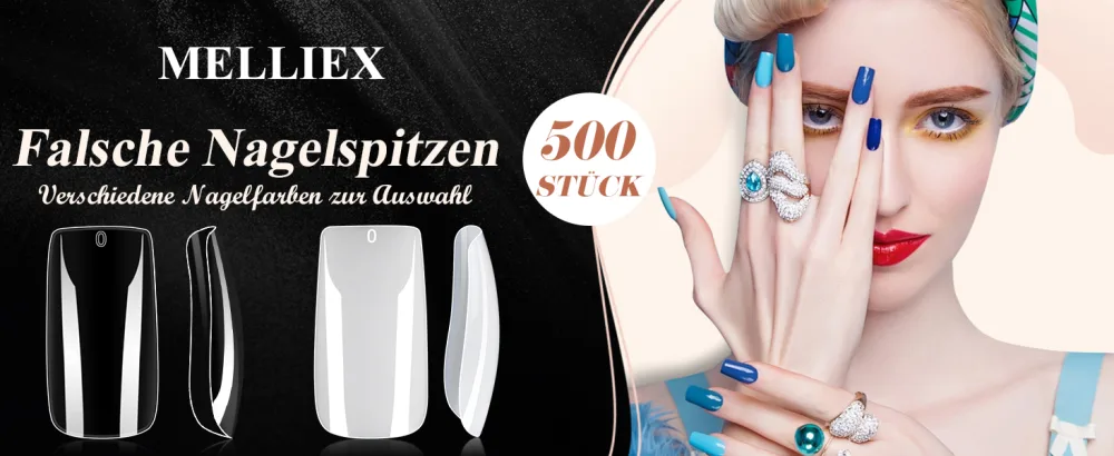 500pcs Artificial Fingernails Natural False Art Full Coffin Nails Tips for Women Girls Nature - 500 Stück falsche nägel Tips