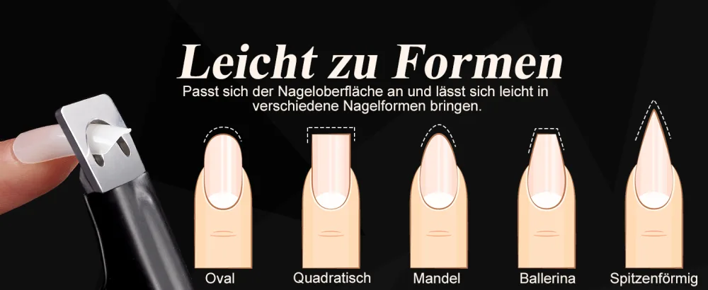 500pcs Artificial Fingernails Natural False Art Full Coffin Nails Tips for Women Girls Nature - Leicht zu Formen