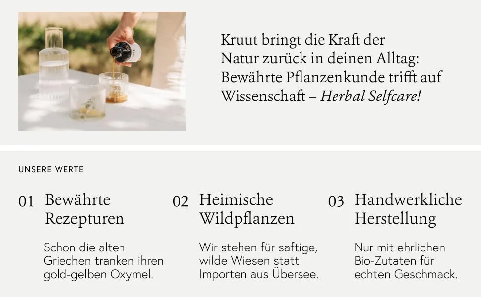 Kruut-3-series gift set organic wild herb test package 3 x 15ml strength calm & well-herbal extract oxymel elixir extract syrup regional - kruut