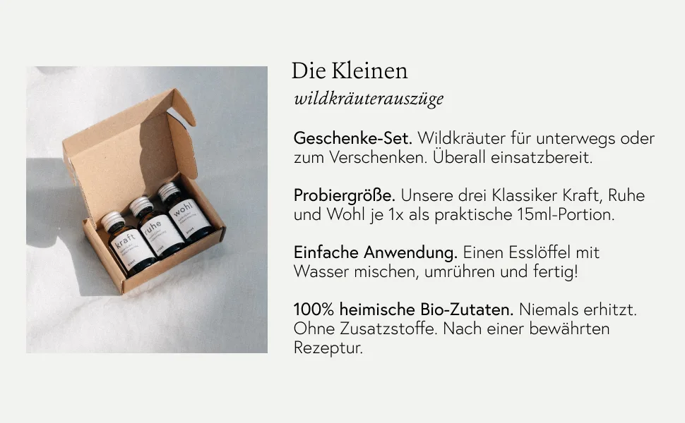 Kruut-3-series gift set organic wild herb test package 3 x 15ml strength calm & well-herbal extract oxymel elixir extract syrup regional - kruut