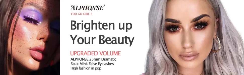 ALPHONSE Lashes 25MM Fluffy Mink False Lashes 8D High Volume Long Thick Dramatic Crossed Fake Eyelashes Pack 4 Pairs 25MM-1 - false eyelashes