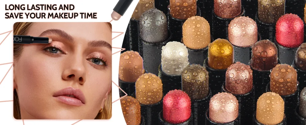 2 PCs cream eyeshadow stick bright eyeshadow pen crayon set matt and shimmering eyes make -up set long -lasting waterproof eyes shadow make -up tool (polar dust storm (2324)) - Heller Lidschattenstift Crayon Set