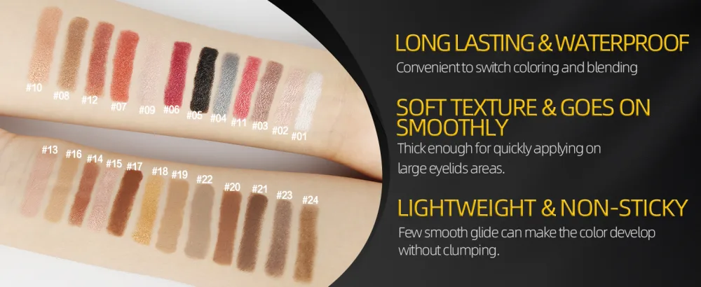 2 PCs cream eyeshadow stick bright eyeshadow pen crayon set matt and shimmering eyes make -up set long -lasting waterproof eyes shadow make -up tool (fancy tabac (1718)) - Wasserfester Lidschatten