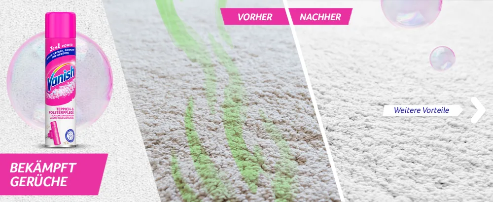 Vanish gold power foam carpet cleaner - carpet cleaning agent - extra strong against dirt bad smell & dust - 1 x 650 ml 650 ml (1 Pack) - Vanish Schaum