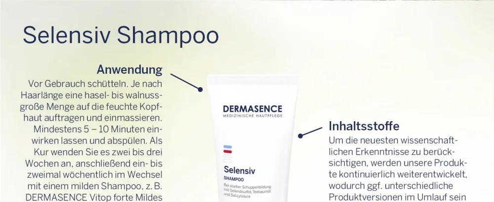 Dermasence selensiv shampoo 100 ml - intensive cure with strongly scaly scalp - prevents new scale formation before - not drying out - perfume -free 100 ml (1 Pack) - DERMASENCE