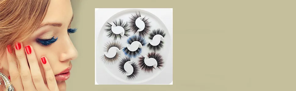 DAODER Eyelashes Mink Lashes Colored Wispy Long Fluffy Eye Lashes Natural Look Colored False Eyelashes 7 Different Color Lashes Pack - eyelashes