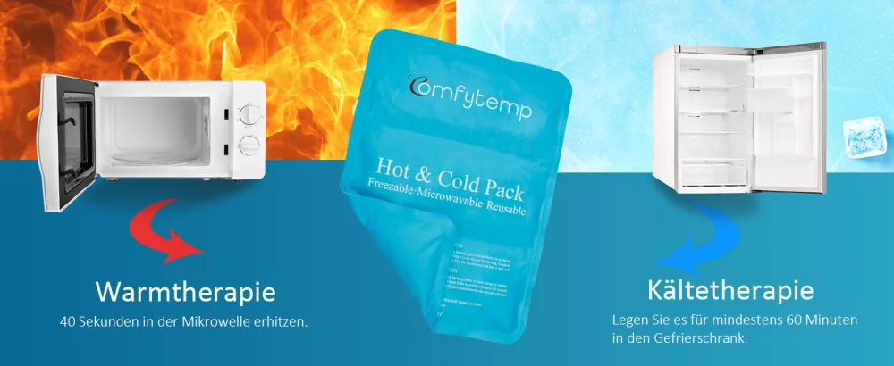 ComfyTemp Large cooling pads gel with Velcro 27 x 37 cm cooling pack to kink for shoulder neck back knees buttock cold warm compress cooling pillow - Kühlpack