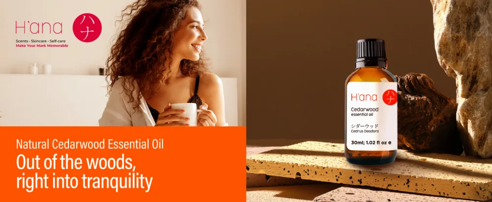 H ana essential cedar oil for hair and diffuser - essential cedar oil for hair aromatherapy and skin (30 ml) cedar wood 30 ml (1 Pack) - Diffusor für ätherische Öle, Diffusoröl, ätherisches Öl aus Zedernholz,ätherisches Öl aus Zedernholz