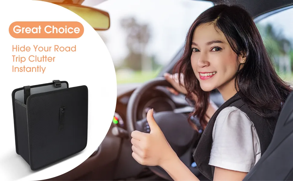 Powerful car garbage can car waste bin waterproof waste container Ousproof car seat bag for garbage black 7ltr capacity 1 piece (1 Pack) - Auto Mülleimer