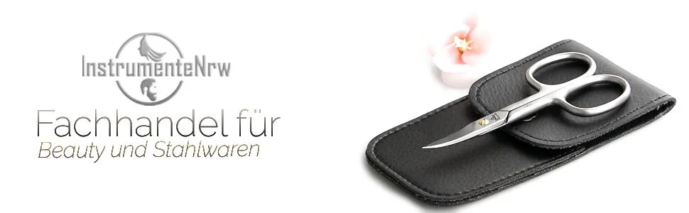 Nail scissors for fingernails and toenails combination scissors curved with case extra sharp made of stainless steel (nail scissors 9 cm + case) - Nagelschere Solingen InstrumenteNrw Nagelknipser Nagelschneider Nagelpflege Beauty