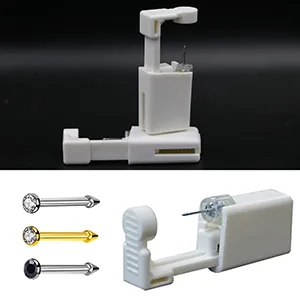 Nose Piercing Kit - 3 Pack Self Nose Piercing Gun, Disposable Safety Nose Percinging Kit with Nose Rings Stud Nose Piercings Gun Kit Tool - diy at home nose piercing percinging peircing piercer peirce pearcings gun kit with nose rings