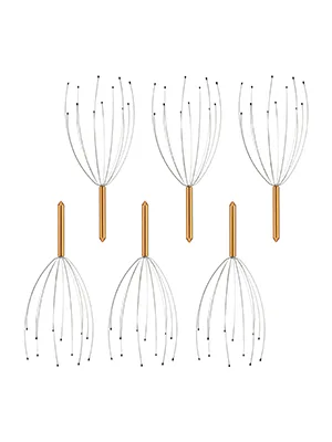 6x head massager 12 arms with knobs massager for head massage gold Gold 6-pack - Handmassagegerät