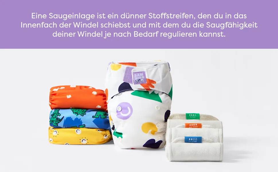 Bambino MIO revolutionary reusable suction insert - booster - Flexi - pack with 2 soft suction inlays for additional suction power - Bambino mio reusable nappy boosters