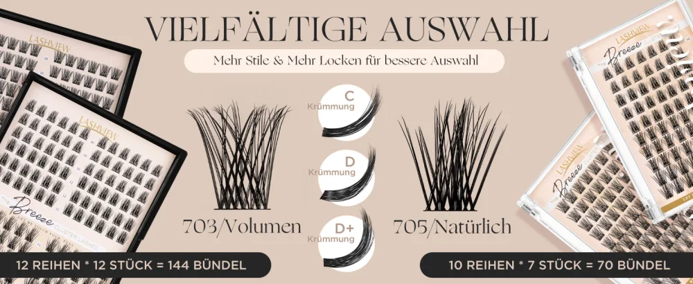 DIY Eyelash Extension Kit Cluster Eyelash Extensions Individual Lashes (D17 D-Mix(144 Pcs)) 9zD17H-144D - Lashview