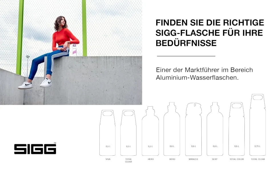 SIGG - Tritan drinking bottle - Total Clear One - Suitable for carbonated drinks - dishwasher -proof - run -out - leakage -proof - light - light - scratch -resistant - BPA -free - 0.5l 0.75 l red red - SIGG