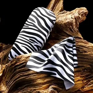 FEFI hardcase glasses case ZEBRA with velvety soft cover + matching microfiber cloth  - FEFI Hardcase Etui