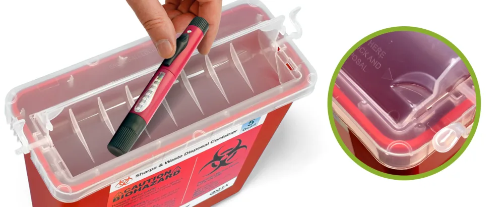 Shop Square Small Sharps Containers -12 Pack - 5 quart