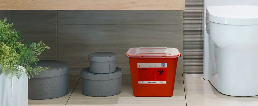 Shop Square Small Sharps Containers -12 Pack - High Capacity