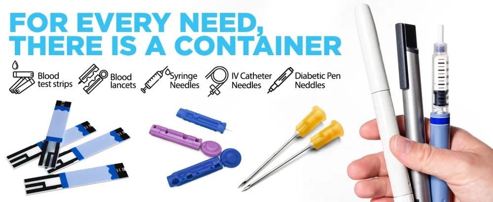 Shop Square Small Sharps Containers -12 Pack - Needs