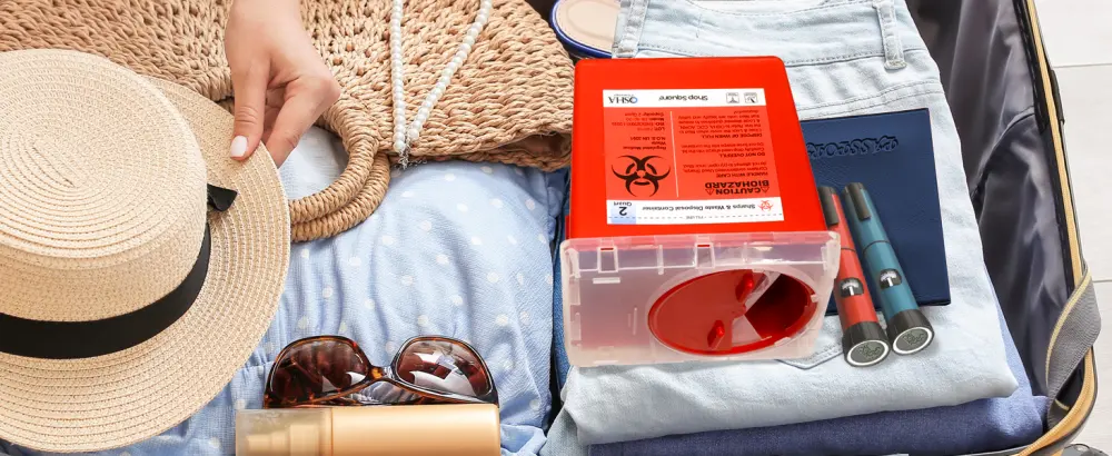 Shop Square Small Sharps Containers -12 Pack - Travel Size