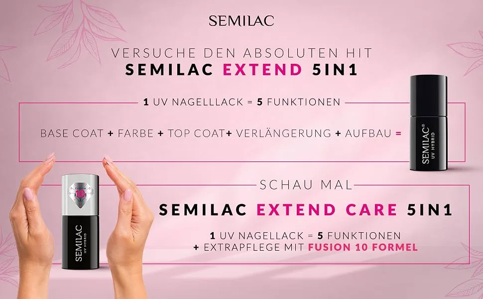 Semilac Extend Care 5in1 821 Light Peach 7ml 821 Light Peach 7 ml (1 pack) - extend