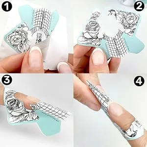 Profico nail template modeling template self-adhesive nail stencil nail extension modeling template self-adhesive 400 pieces violet harmony (paper 400PCs violet harmony (paper) - Schablonen Selbstklebende Modellier Schablone Nail für Nagel-Verlängerung Gel-Nägel künstliche?