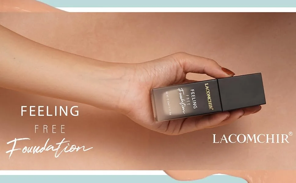 Lacomchir Feeling Free Foundation, Blends Naturally, Longwear Medium-Full Coverage with Matte Finish Liquid Foundation Makeup, 1.11fl. oz - Light - foundation
