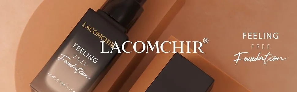Lacomchir Feeling Free Foundation, Blends Naturally, Longwear Medium-Full Coverage with Matte Finish Liquid Foundation Makeup, 1.11fl. oz - Light - product information 2