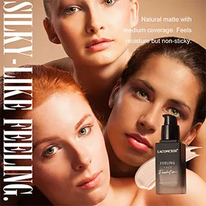 Lacomchir Feeling Free Foundation, Blends Naturally, Longwear Medium-Full Coverage with Matte Finish Liquid Foundation Makeup, 1.11fl. oz - Light - product information 3