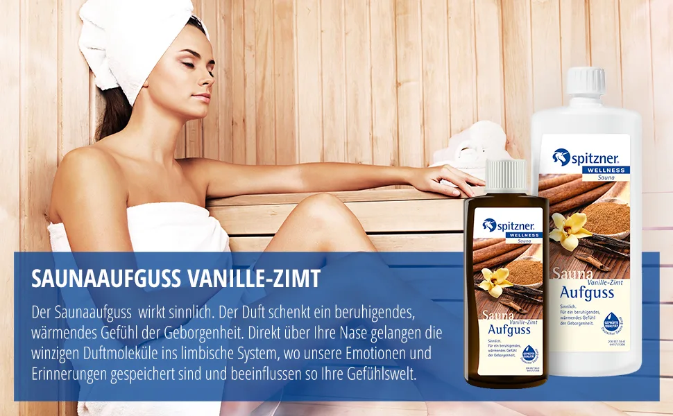 Spitzner Sauna infusion Vanilla-cinnamon Sensual 190 ml-wellness sauna for home sensual sauna for warmth and security natural sauna concentrate - vanille zimt
