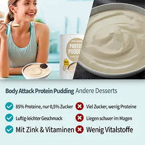 Body Attack Protein Pudding Vanilla 1 pack (1 x 210 g) Vanilla 210 g (1 pack) - Pudding