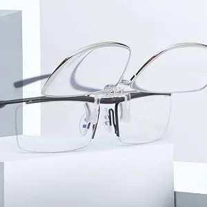 Teraise clip on reading glasses with folding function Full-frame metal glasses with a clip function Developed for myopielese for men and women HD-lens portable glasses case (1.0x) - brille ohne stärke Damen Blaulichtfilter Herren Blaulichtfilter Damen