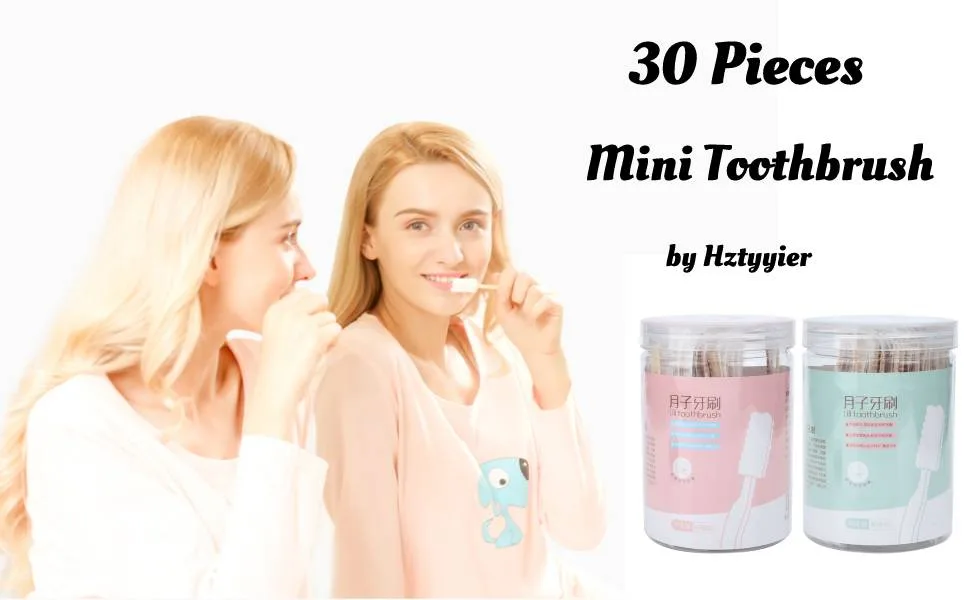 30pcs Mini Disposable Toothbrush No Toothpaste Needed Portable Soft Oral Care for Kids Aged Maternity Travel(Mint) - cepillo de dientes