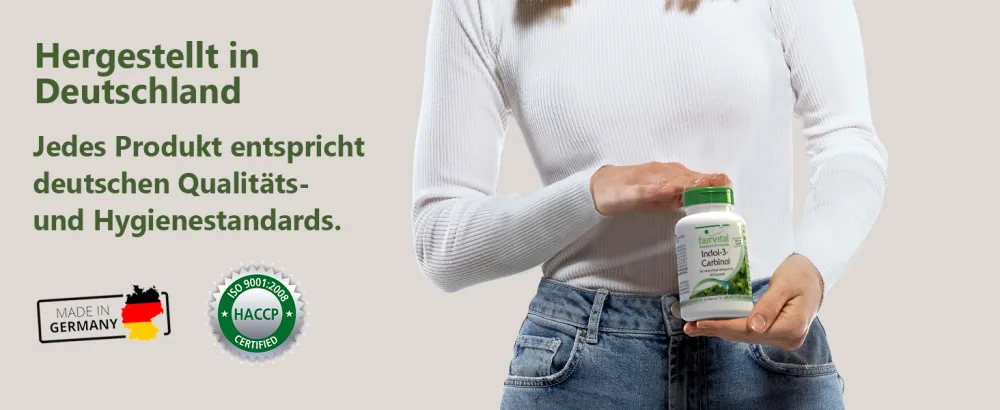 Fairvital | Indol 3 Carbinol capsules - HIGH DOSE - I3C capsules with broccoli powder - VEGAN - 60 capsules 60 pieces (1 pack) - Premium Qualität
