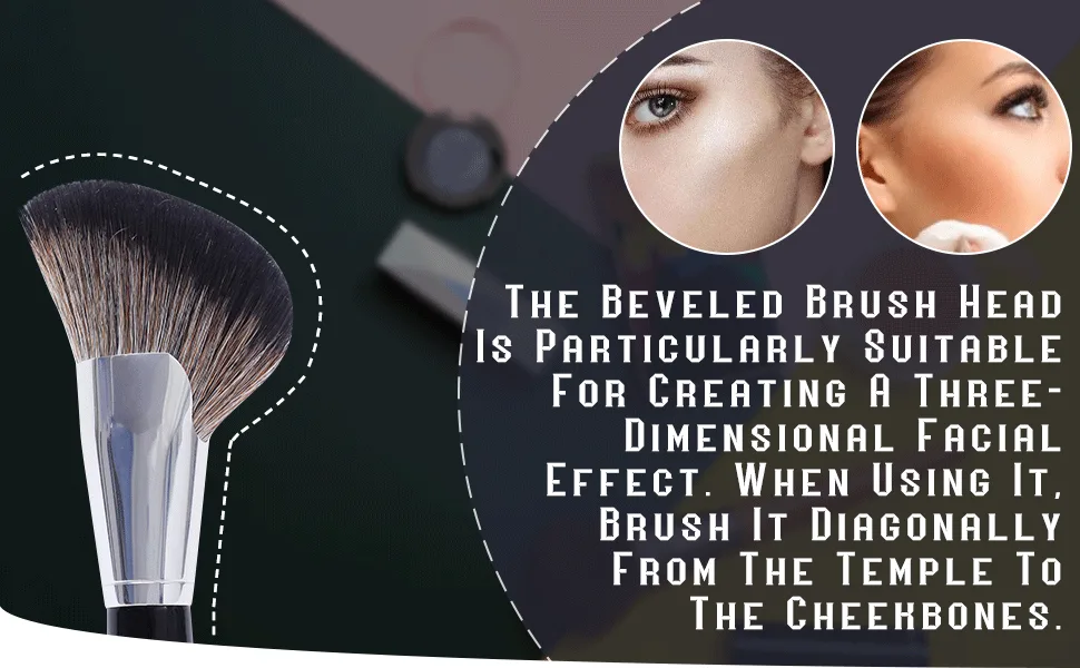 ShySwan Contouring Brush, Angled Contour Sculpting Makeup Brush - Flawlessly Contours & Sculpts Cheekbones Makeup Tools, For Bronzer & Face Powder Contouring Black - Makeup Brush