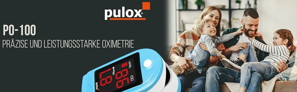 Pulox PO-100 pulse oximeter with LED display including hard case batteries protective cover nylon bag and carrying strap turquoise - PO-100 Set Türkis