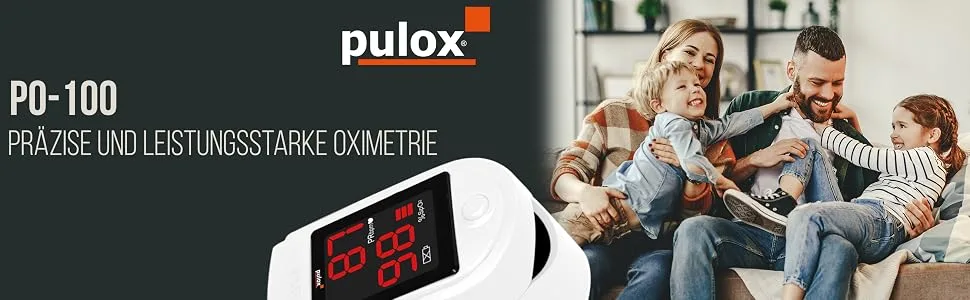 Pulox PO-100 pulse oximeter with LED display including hard case batteries protective cover nylon bag and carrying strap white - PO-100 Set Weiß