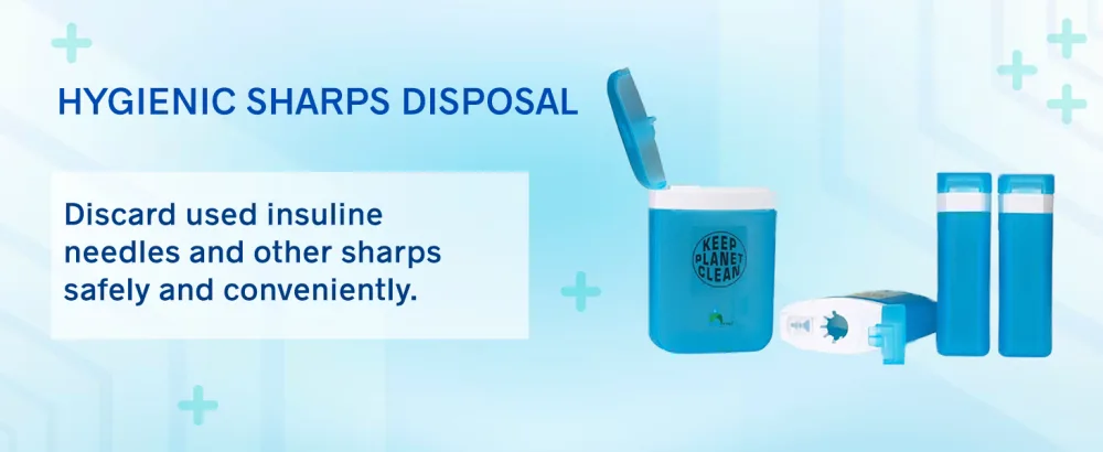 Safefine Portable Travel Sharps Container - Safe Disposal Container for Pen Needles Lancets Test Strips - 2 Pack - product information 1