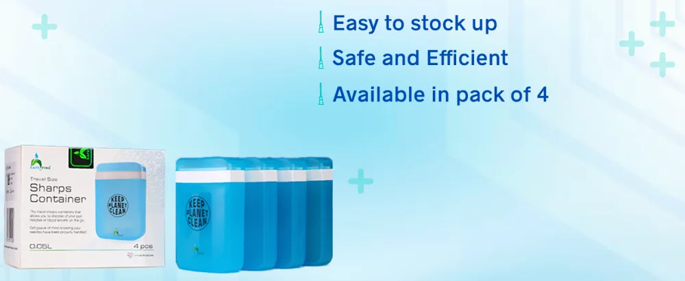 Safefine Portable Travel Sharps Container - Safe Disposal Container for Pen Needles Lancets Test Strips - 2 Pack - product information 5