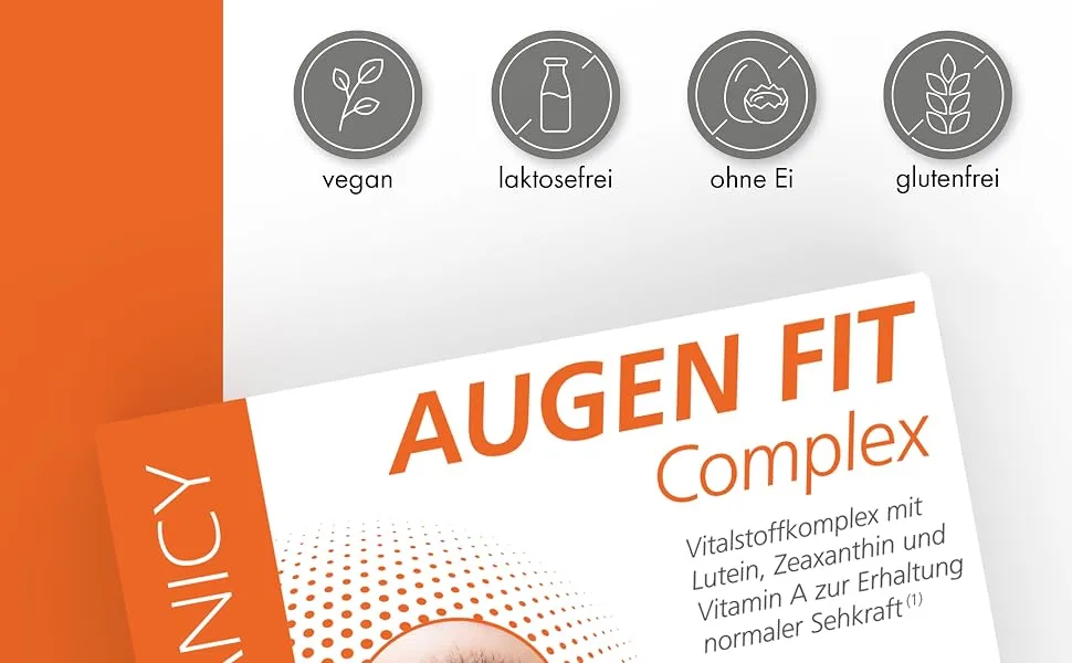 Botanicy eyes fit Complex - unique nutrient complex with patented Xanmax for eyes vision and retina high -dose also for glasses wearers (60 capsules monthly pack) - Augen Fit