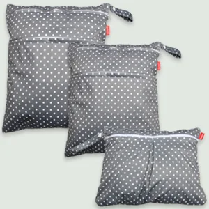 Damero 3pcs/set Diaper Bag with Reusable Fabric Wetbag Wet Wipes Organizer Bag Black Arrow - product information 13