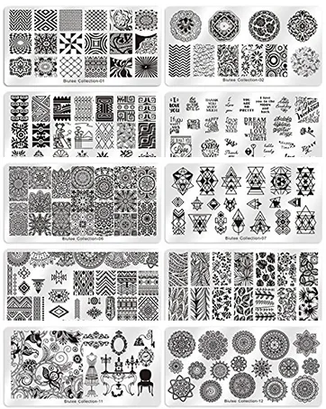 Biutee Nail Stamper Kit 15pcs Stamping Template+1pcs Nail Stamp+2pcs Scraper+1pcs Plate Bag - product information 8