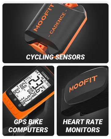 MOOFIT CS9 speed sensor and cadence sensor Bluetooth & Ant+ wireless bicycle speed sensor IP67 waterproof compatible with wahoo wift peloton coosporides rouvy black 1 pack - Record your cycling life - moofit GPS Cycle Computer Series