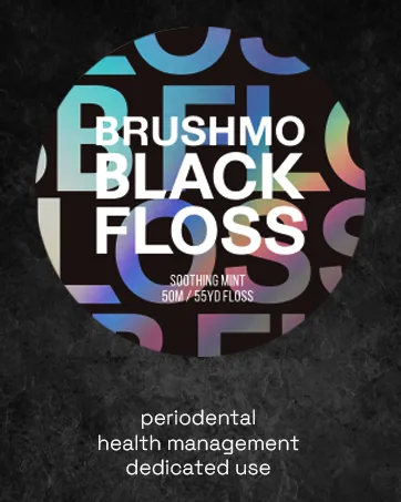 Brushmo Black Floss Dental Floss Microcrystalline Wax Expanding Woven Dental Floss No-PFAS 50m Black Mint 100 Days Use 4-pack - product information 2